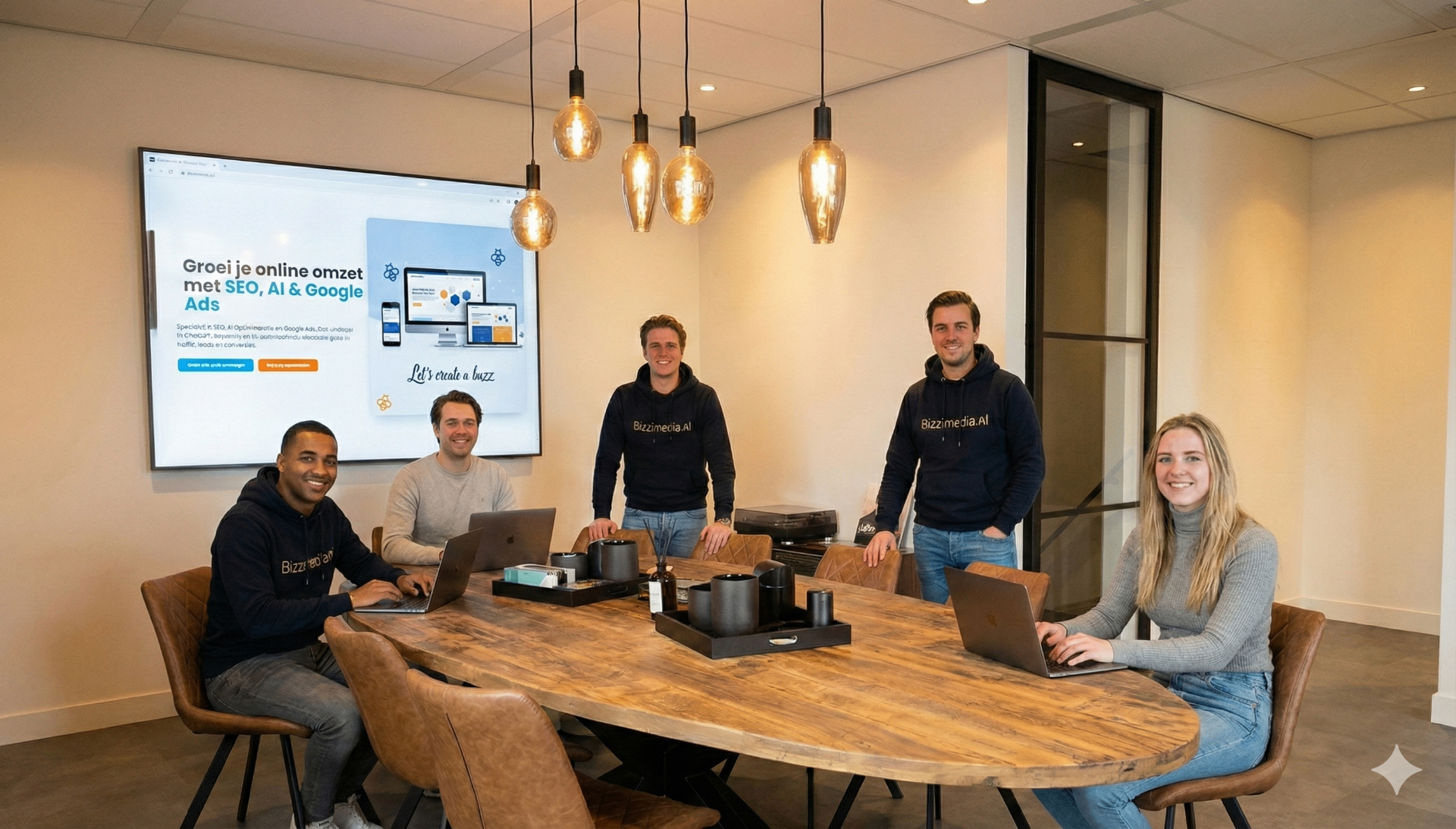 Het Bizzimedia team aan het werk